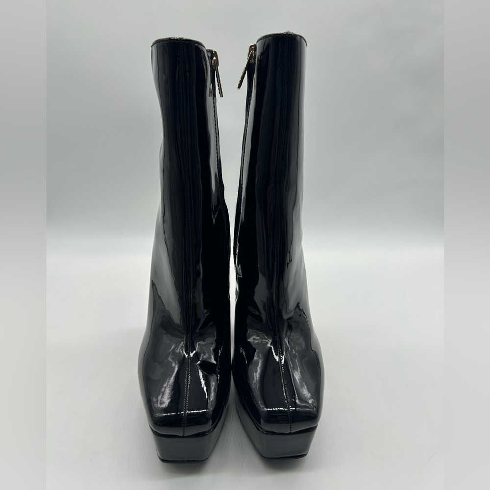 Guess BYRA Women’s Platform Block Heel Ankle Boots Black Patent, Size 10 NWB - Picture 6 of 12